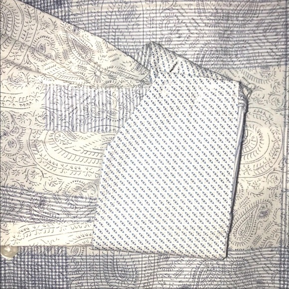 🆕 Thomas Dean Blue Paisley Long Sleeve Button Up - Picture 2 of 4